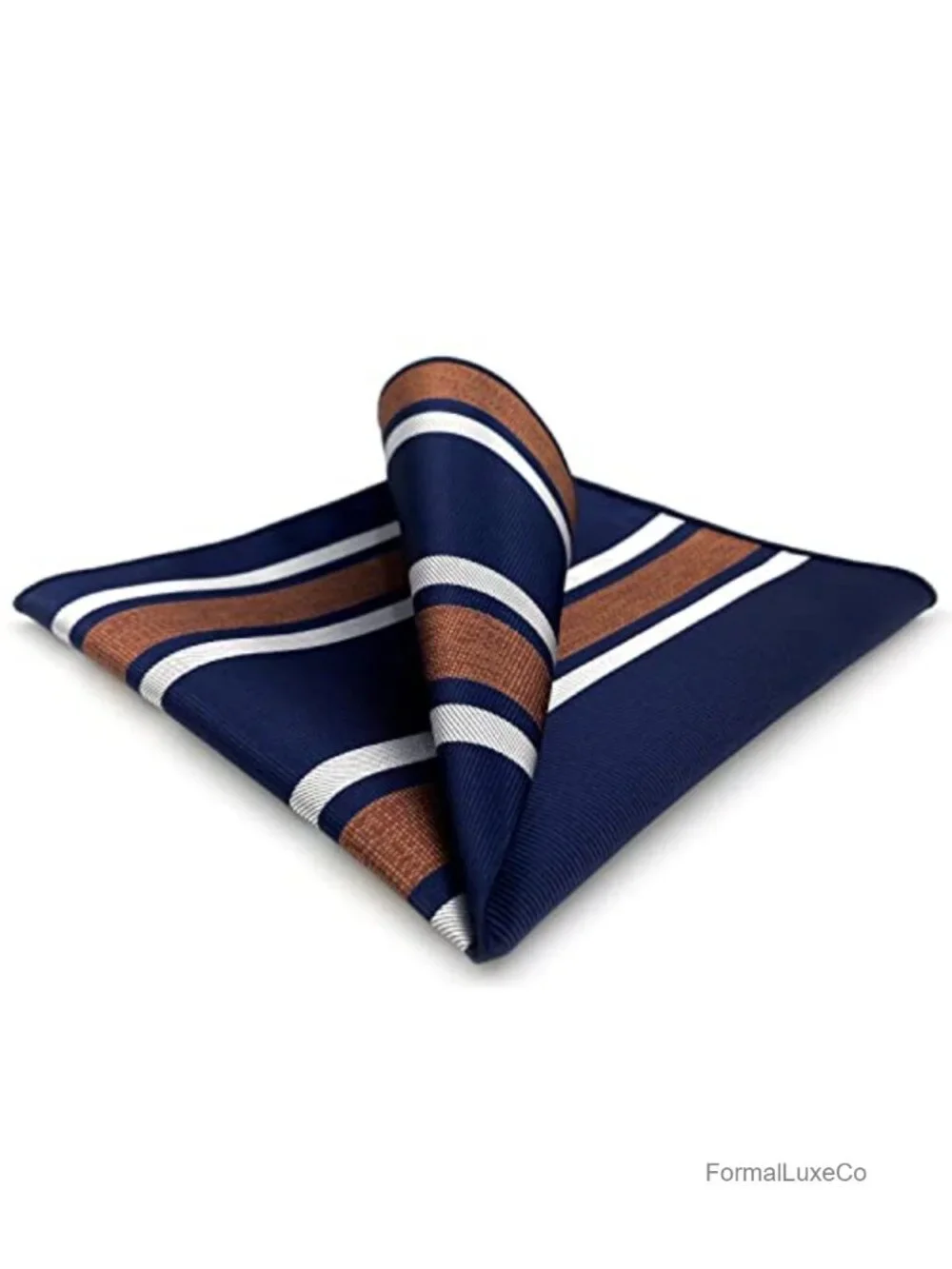 Striped Jacquard Pocket Square, Formal Hanky for Weddings